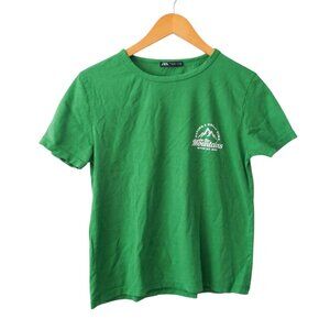 Zara Green Tshirt "Having a great time in the mountains with my Dog" Size S